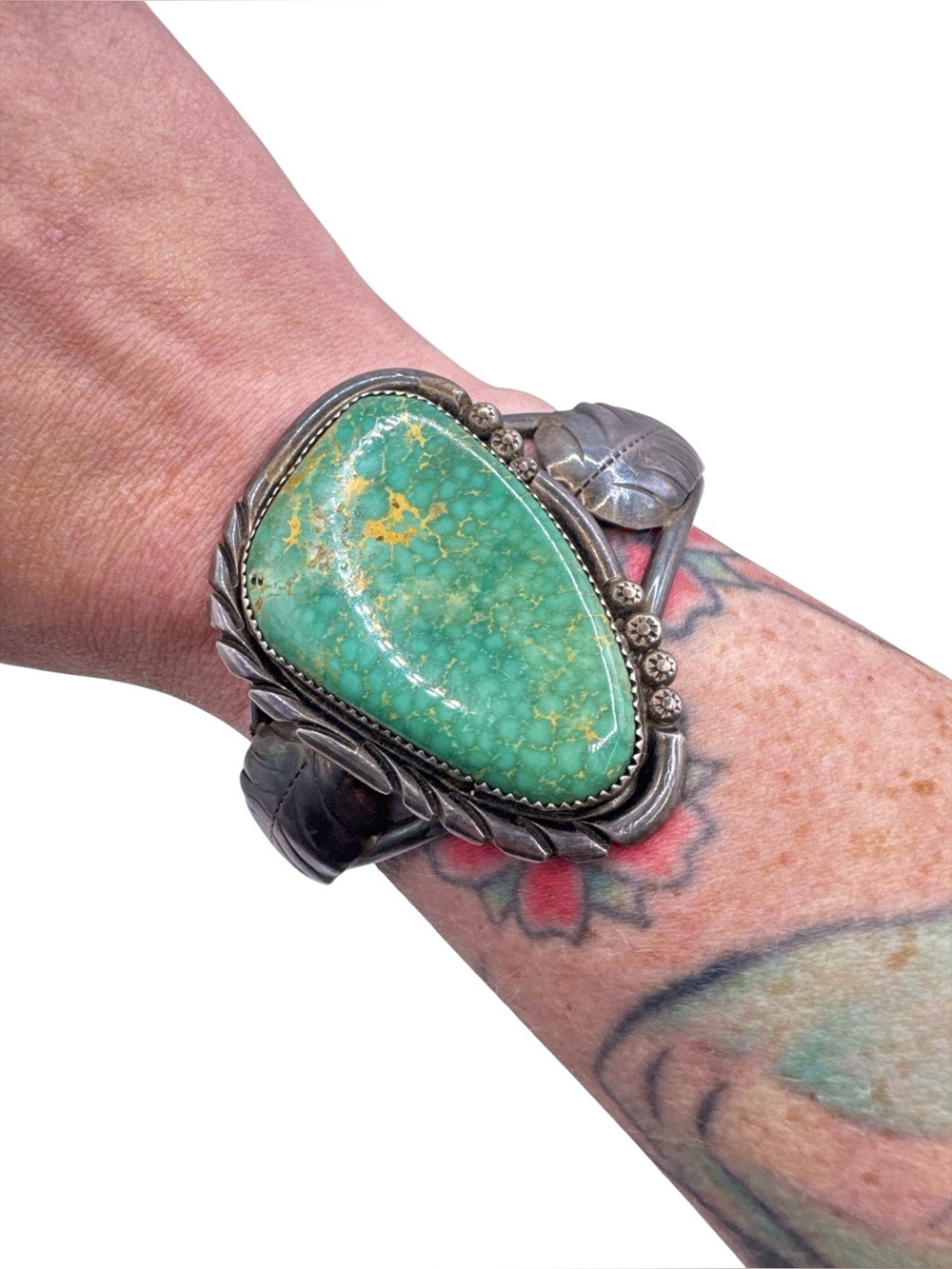 VTG Sterling Native American Green Royston Rosella Paxson-Sandoval Apache Cuff